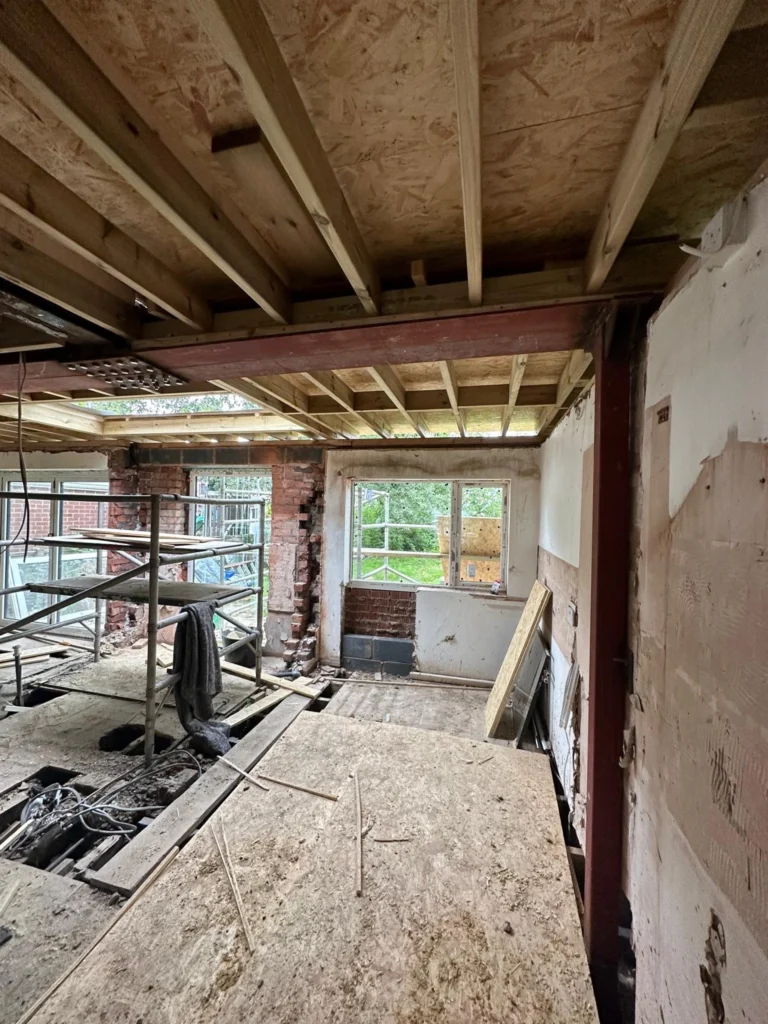 Exposed structural work during a property alteration